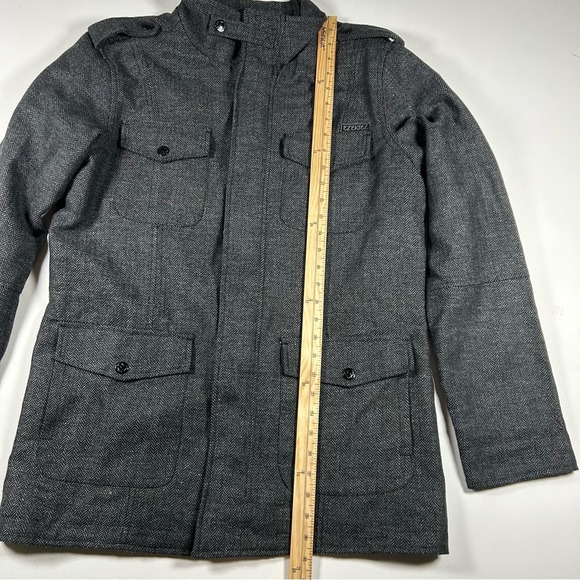 Vintage Ezekiel Herringbone Wool Blend Field Chore Jacket Peacoat Men’s L Gray - Picture 4 of 8